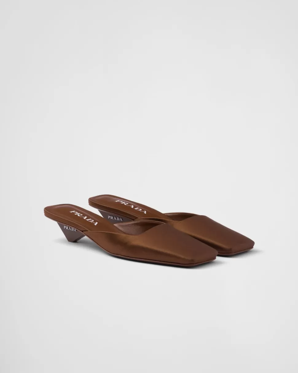 Prada Zapatos Tipo Mules De Satén^Mujer PANTUFLAS Y CHINELAS