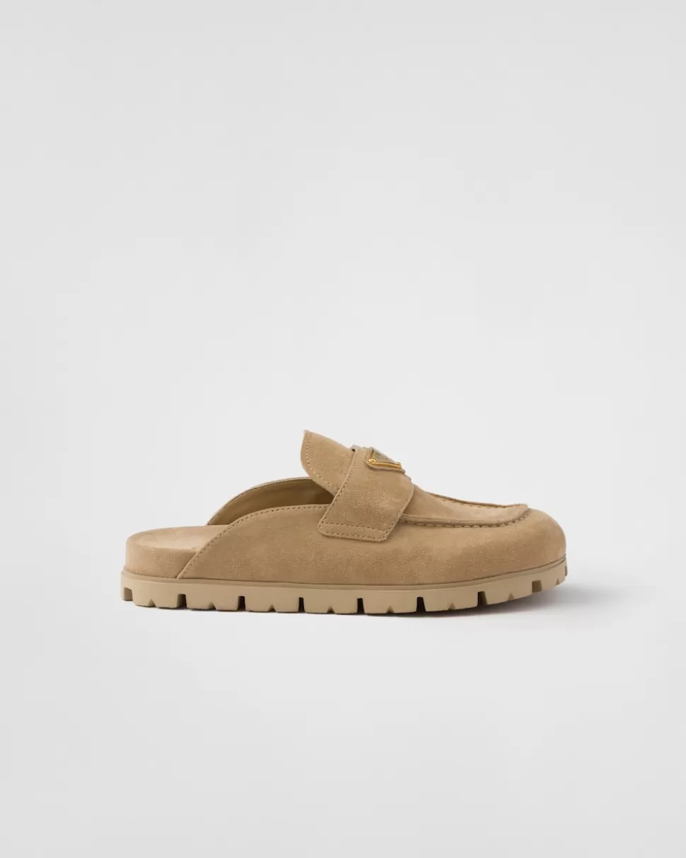 Prada Zuecos De Ante^Mujer PANTUFLAS Y CHINELAS
