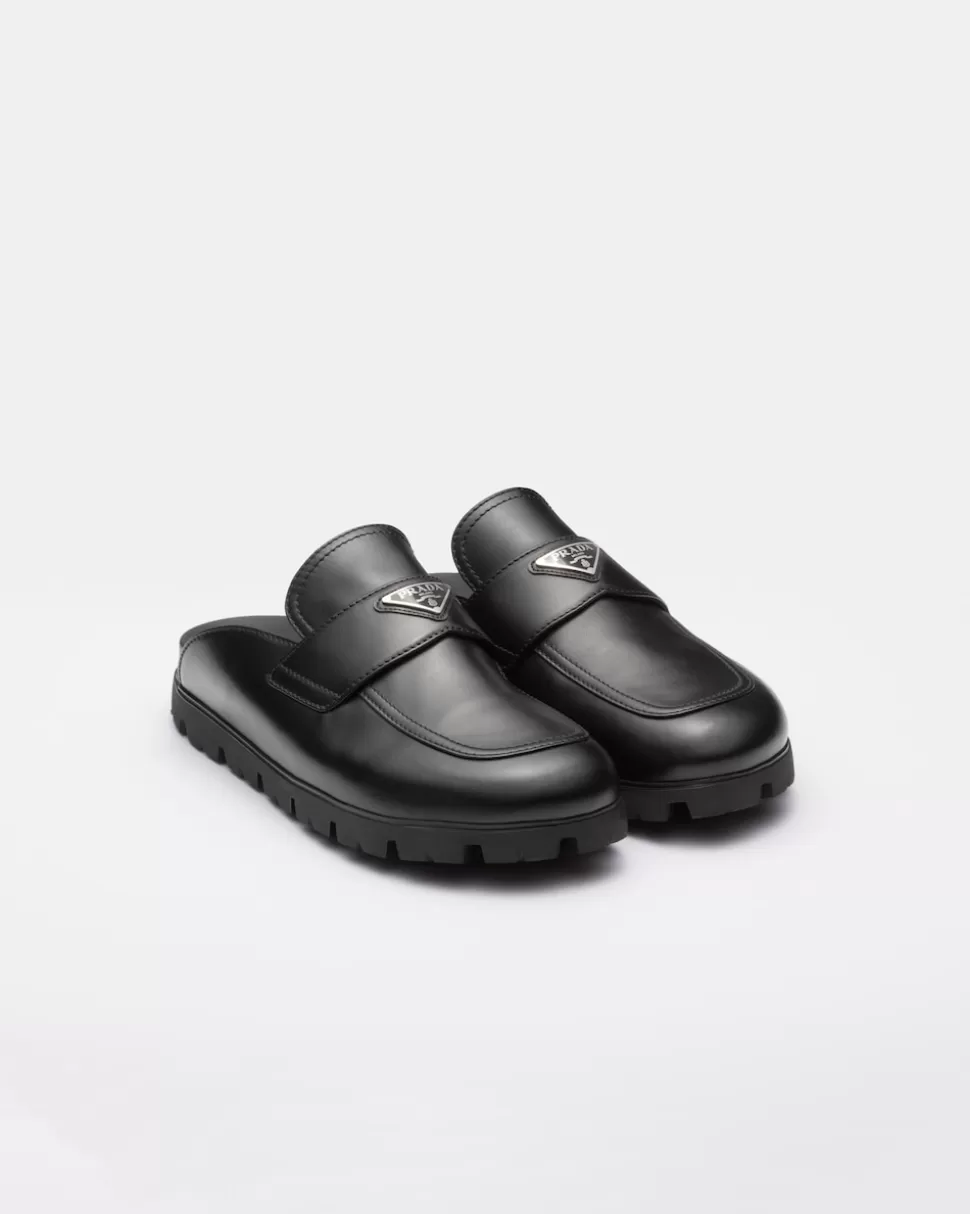 Prada Zuecos De Piel^Hombre SANDALIAS