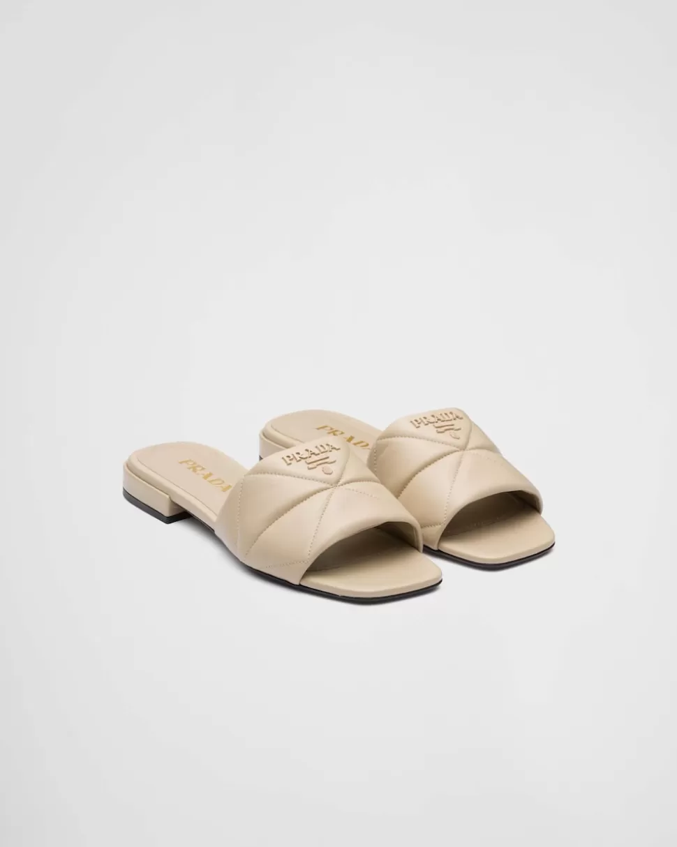 Prada Zuecos En Napa Acolchada^Mujer PANTUFLAS Y CHINELAS