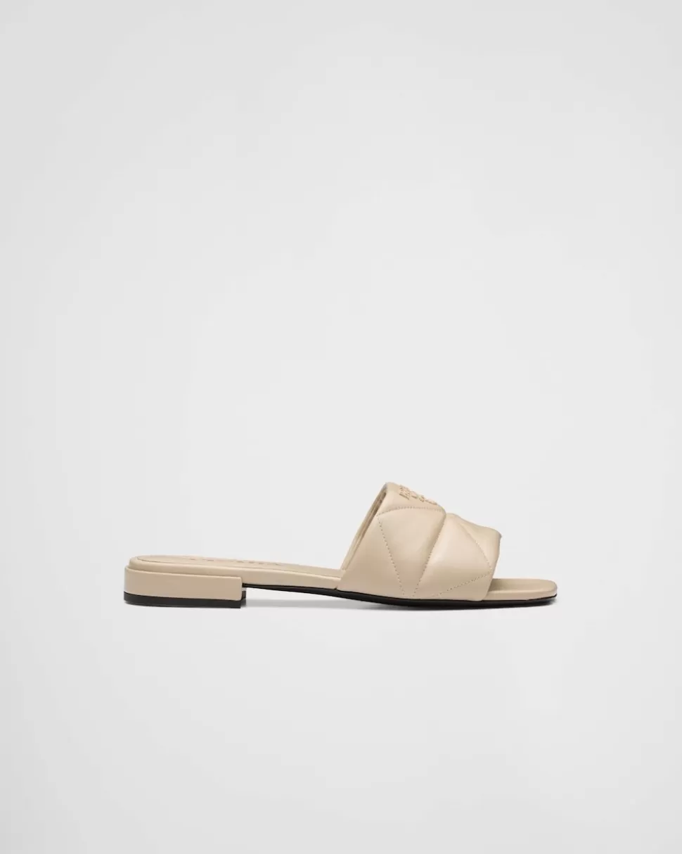 Prada Zuecos En Napa Acolchada^Mujer PANTUFLAS Y CHINELAS