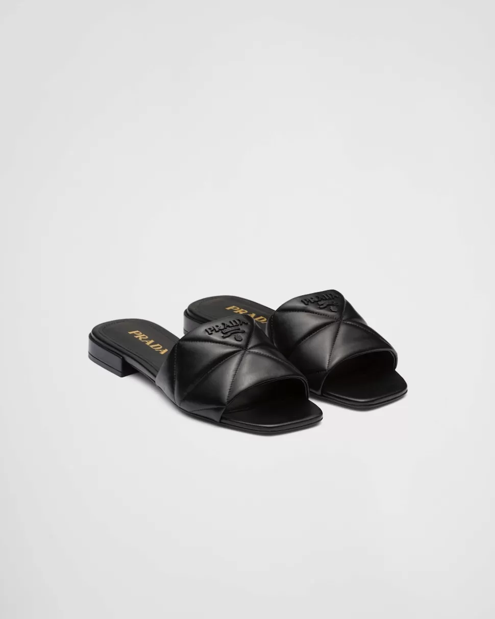 Prada Zuecos En Napa Acolchada^Mujer PANTUFLAS Y CHINELAS