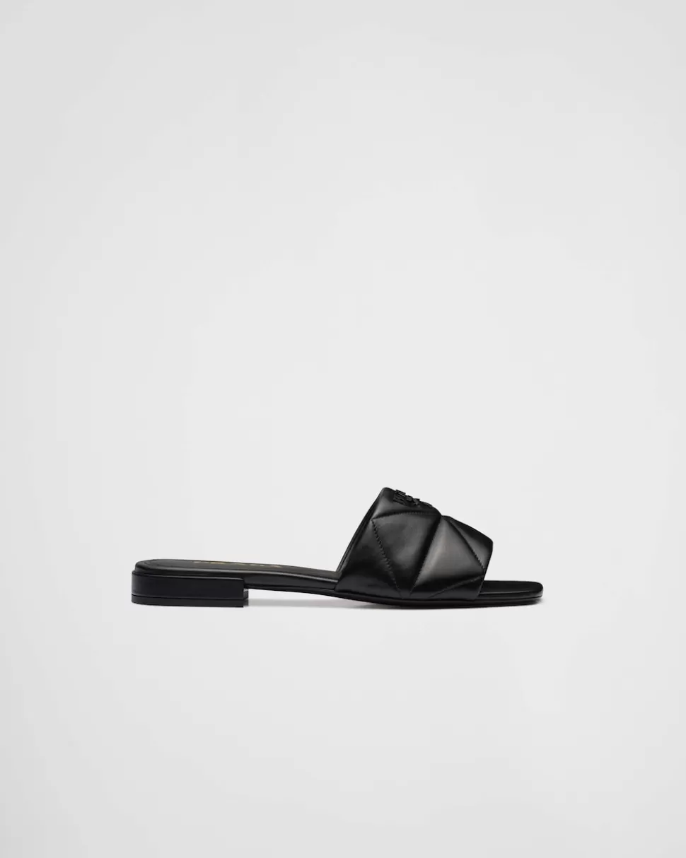 Prada Zuecos En Napa Acolchada^Mujer PANTUFLAS Y CHINELAS