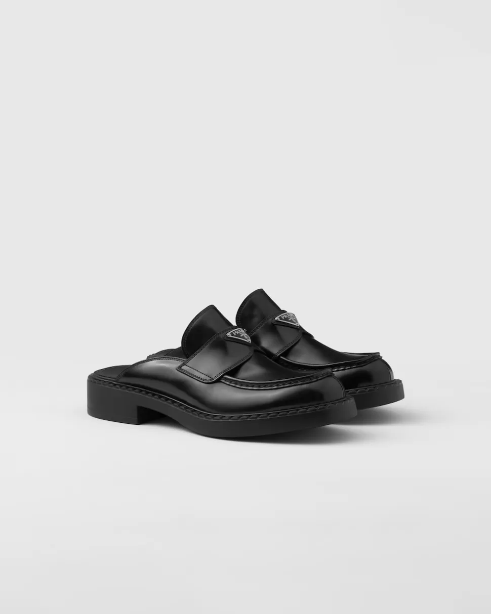 Prada Zuecos En Piel Cepillada^Hombre MOCASINES
